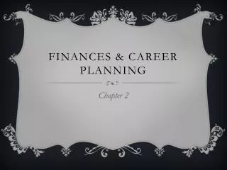 finances career planning