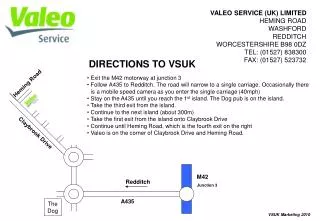 VALEO SERVICE (UK) LIMITED HEMING ROAD WASHFORD REDDITCH WORCESTERSHIRE B98 0DZ