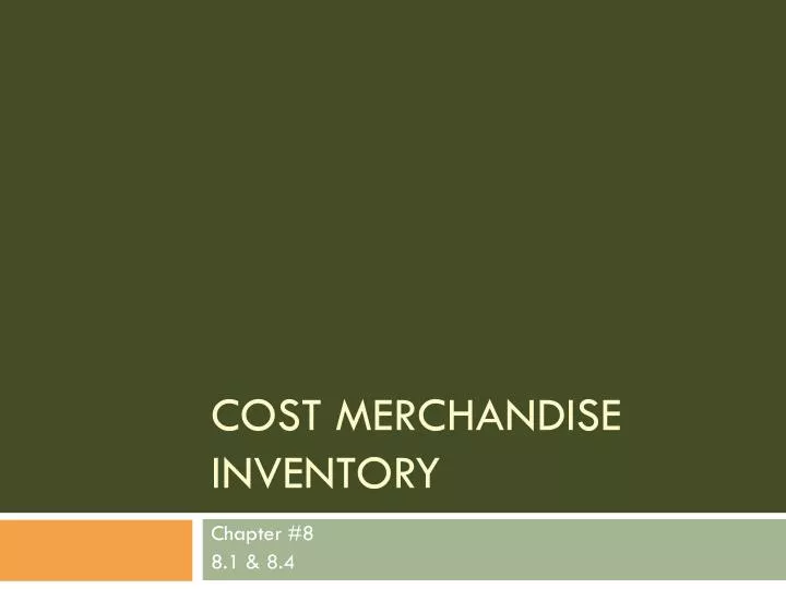 cost merchandise inventory