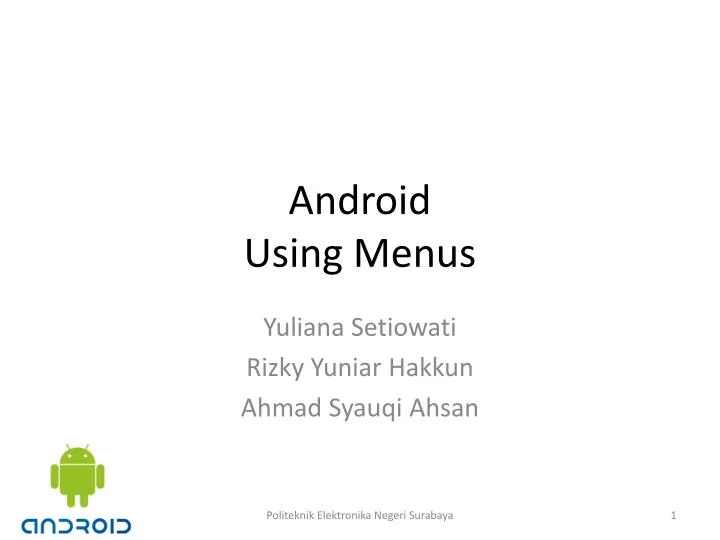 android using menus