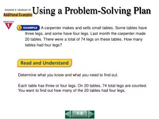 Using a Problem-Solving Plan