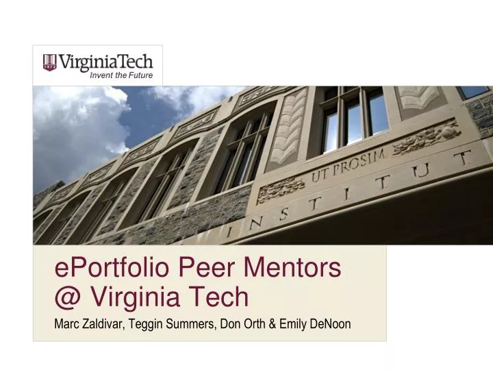 eportfolio peer mentors @ virginia tech