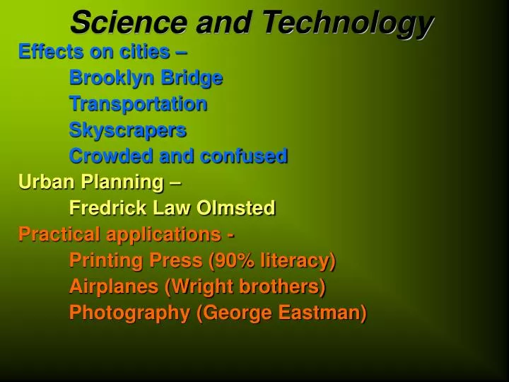 science and technology