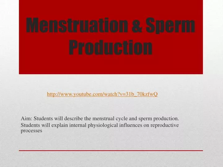 menstruation sperm production