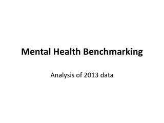 Mental Health Benchmarking