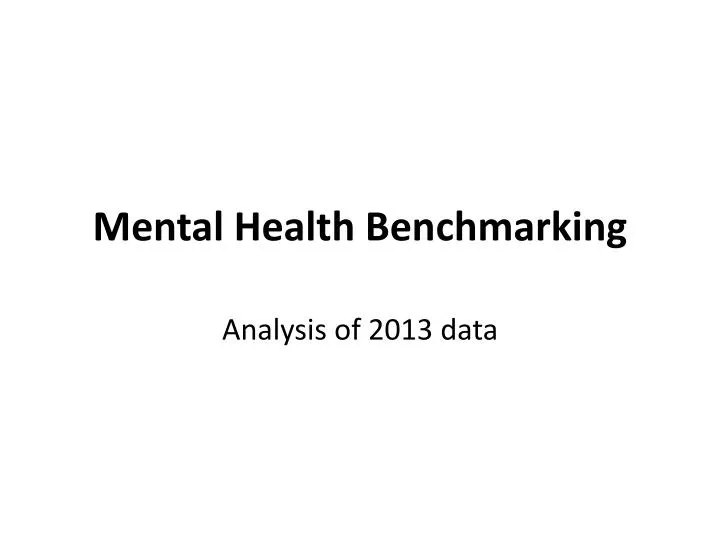 mental health benchmarking