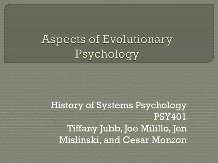 aspects of evolutionary psychology