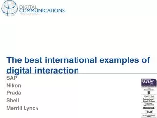 The best international examples of digital interaction