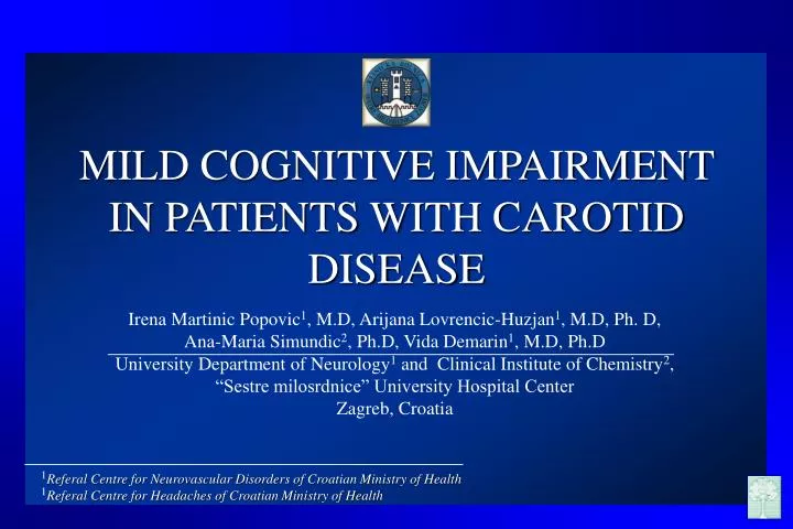 mild cognitive impairment in patients with carotid disease