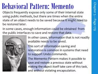 Behavioral Pattern: Memento