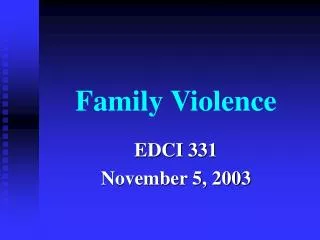 Family Violence