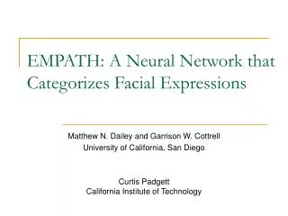 EMPATH: A Neural Network that Categorizes Facial Expressions