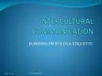 INTERCULTURAL COMMUNICATION - slide 1