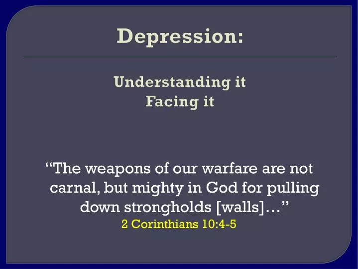 depression understanding it facing it