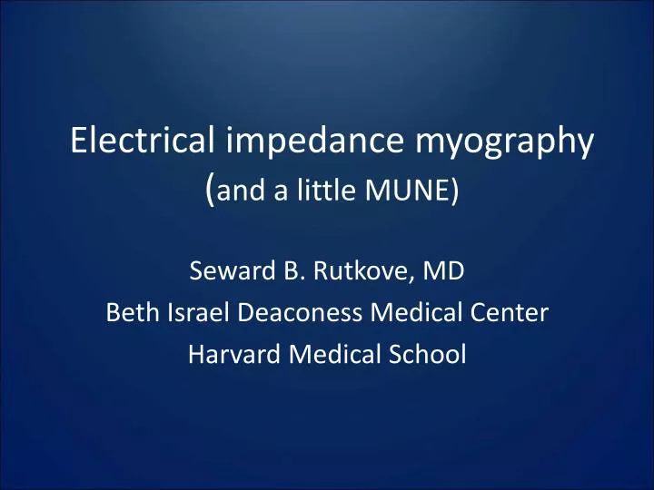 electrical impedance myography and a little mune