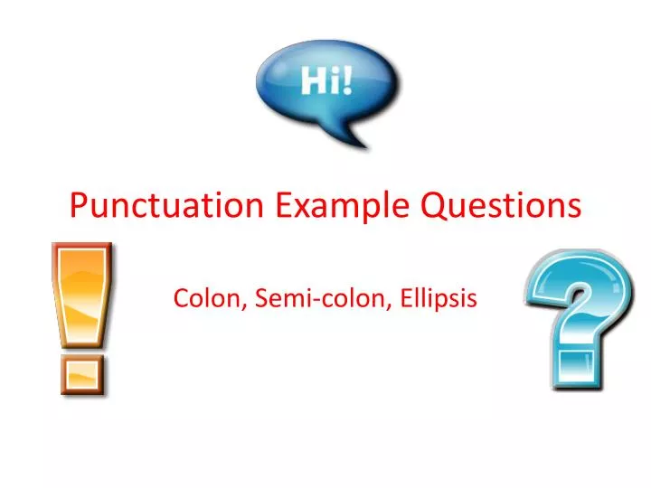punctuation example questions