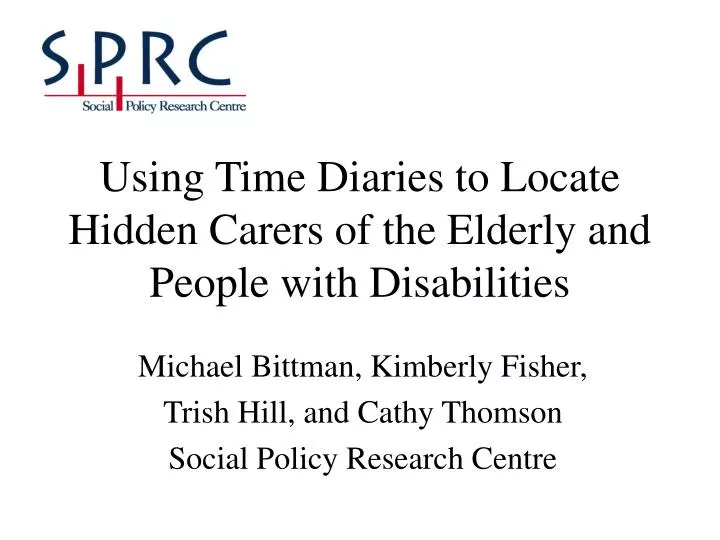 using time diaries to locate hidden carers of the elderly and people with disabilities