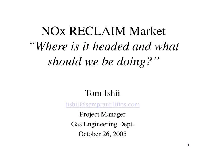nox reclaim market where is it headed and what should we be doing