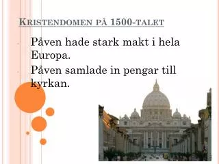kristendomen p 1500 talet