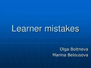 Learner mistakes