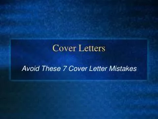 Cover Letters