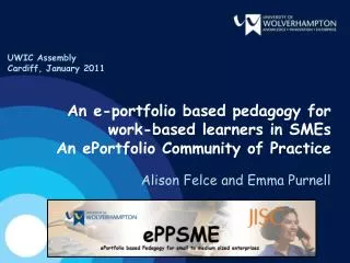 An e-portfolio based pedagogy for work-based learners in SMEs An ePortfolio Community of Practice