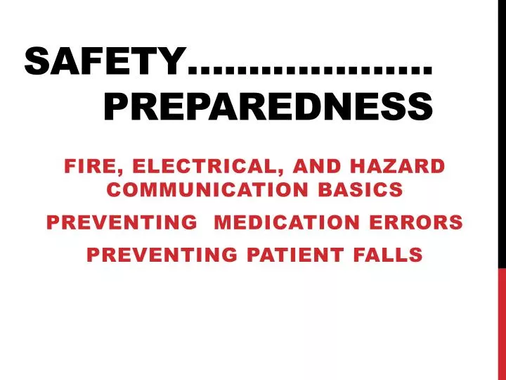 safety preparedness