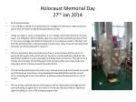 Holocaust Memorial Day 27 th Jan 2014