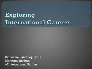 Exploring International Careers