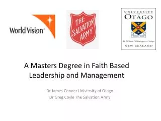 A Masters Degree in Faith Based Leadership and Management