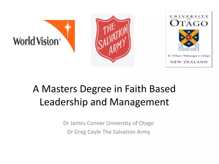 a masters degree in faith based leadership and management