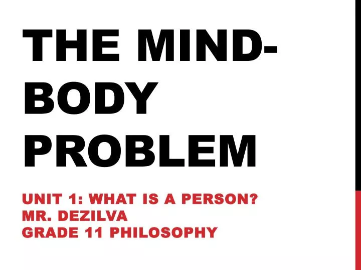 the mind body problem