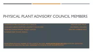 Physical plant advisory council members