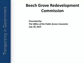 Beech Grove Redevelopment Commission