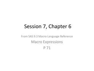 Session 7, Chapter 6