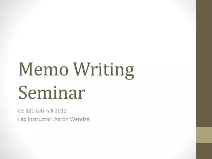 memo writing seminar