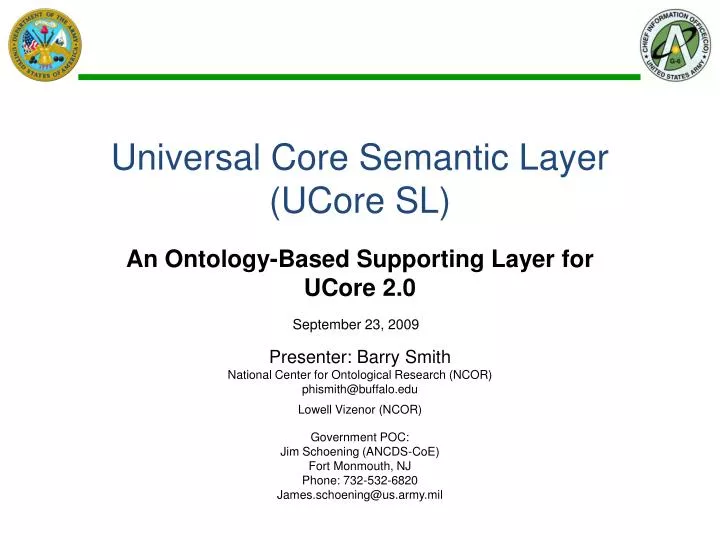 universal core semantic layer ucore sl