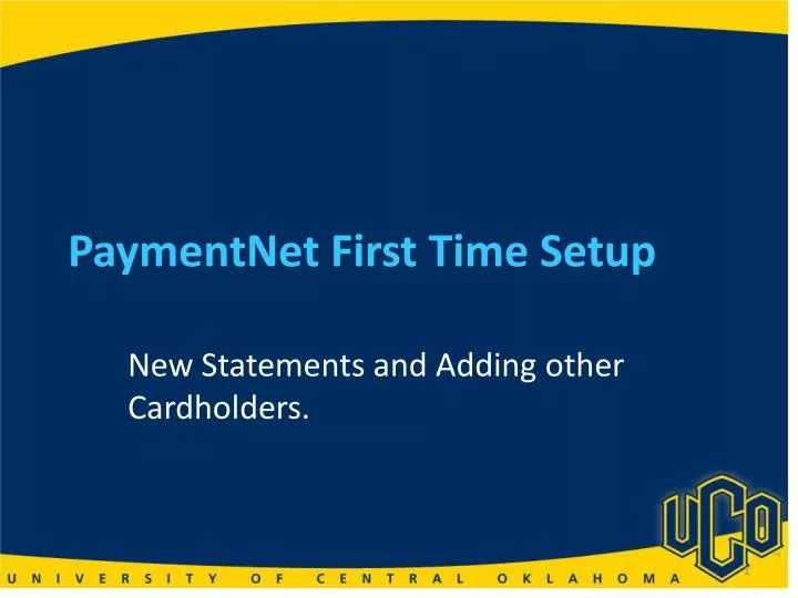 paymentnet first time setup