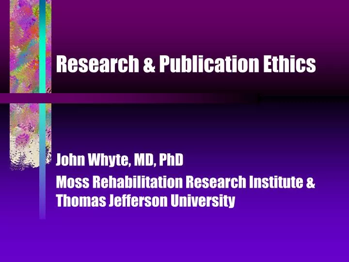research publication ethics