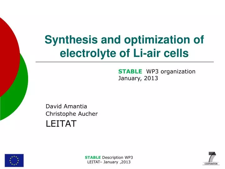 synthesis and optimization of electrolyte of li air cells