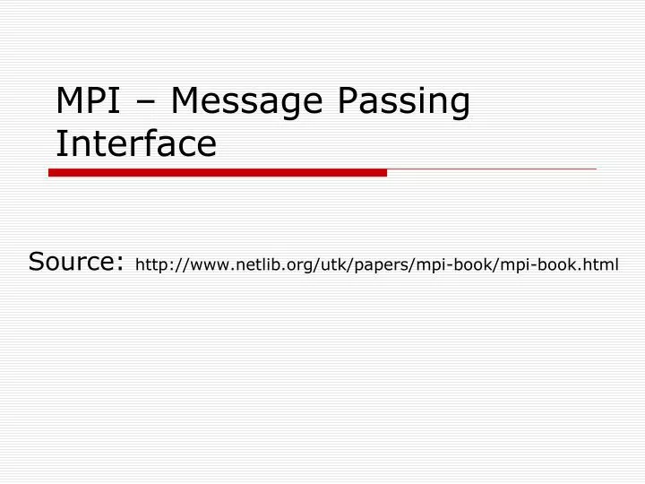 mpi message passing interface