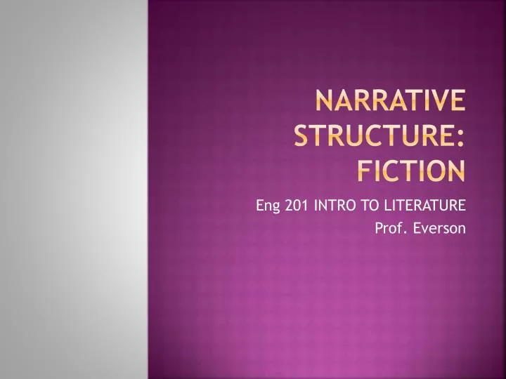 narrative structure fiction
