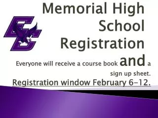 Memorial High School Registration