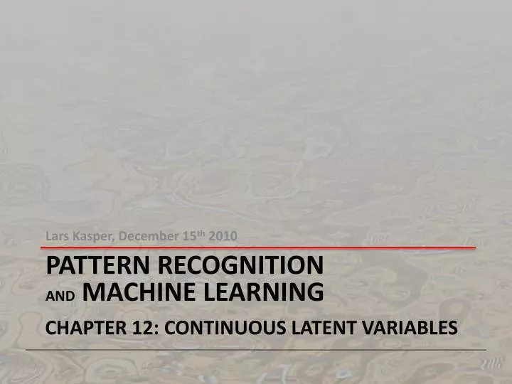 pattern recognition and machine learning