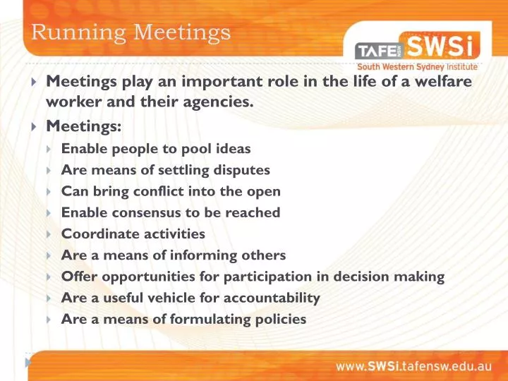 running meetings