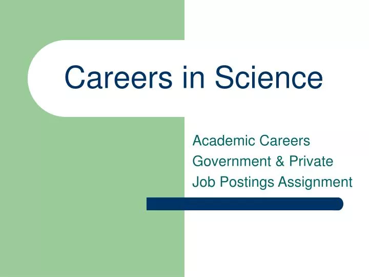 careers in science