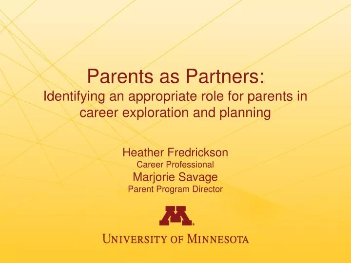 parents as partners identifying an appropriate role for parents in career exploration and planning