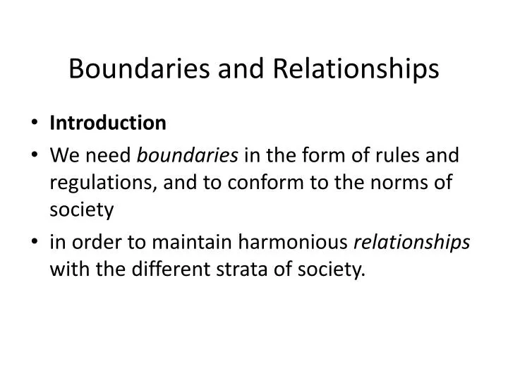 boundaries and relationships