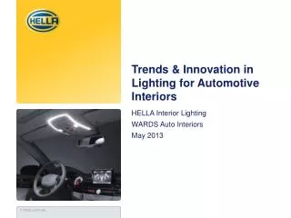 Trends &amp; Innovation in Lighting for Automotive Interiors