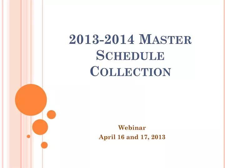 2013 2014 master schedule collection